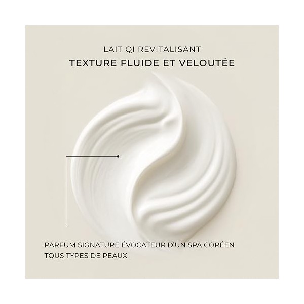 Qiriness - Lait Corps Qi Revitalisant - Hydratation & Éclat - Pour le Corps - Tous Types de Peaux - Parfum Spa Coréen - Textu...
