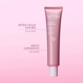 Melvita - Gel-Crème Hydra-Glow - Complexe Niacinamide-Like et Nacres Rosées - Hydratation Intense et Éclat - Tous Types de Pe