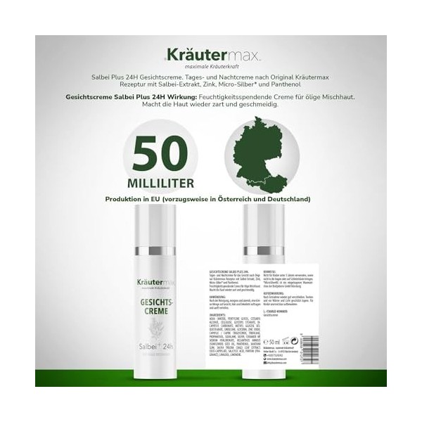 Kräutermax Crème pour le visage à la sauge 1 x 50 ml