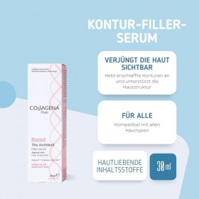 Collagena Pure The Architect Sérum de remplissage de contour – Sérum anti-âge intensif avec effet lifting, peptides de collag