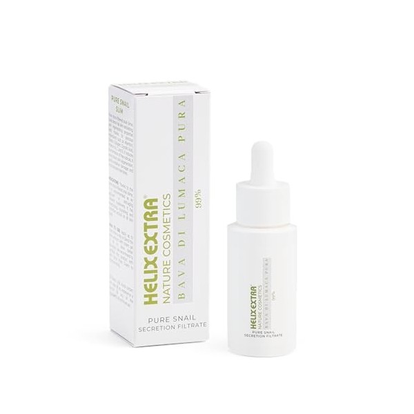 Helix Extra - Bave descargot 100 % pure, grand format, 100 ml, sérum à la bave descargot pur hydratant, anti-rides, anti-âg