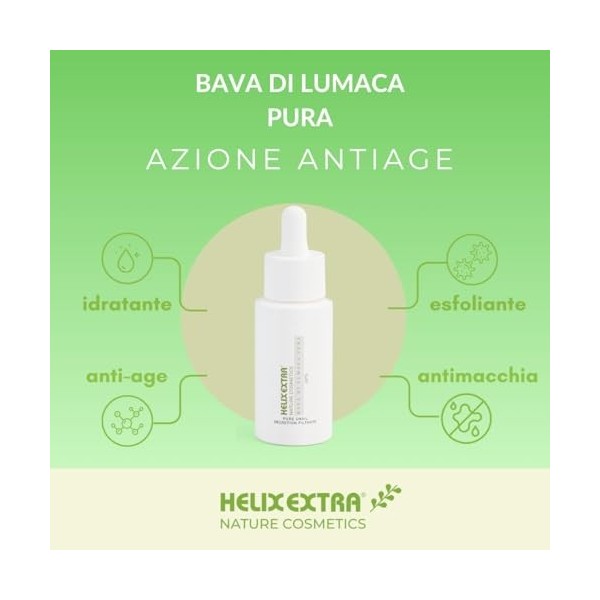 Helix Extra - Bave descargot 100 % pure, grand format, 100 ml, sérum à la bave descargot pur hydratant, anti-rides, anti-âg