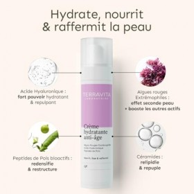 Crème Hydratante Anti-Âge | Note Yuka 100/100 | Nourrit, Lisse et Raffermit | Algues Rouges Extrêmophiles - Acide Hyaluroniqu
