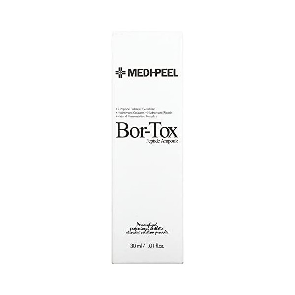 MEDI-PEEL Flacon de Peptides Bor-Tox Avec 5 Facteurs de Croissance, 30 Ml, Collagène Hydrolisé, Sérum Anti-âge, Anti-rides, A
