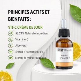 Paris Exclusive Cosmetics Booster Vitamine C - Sérum 20% vitamine C en solution - redonne de léclat et estompe les taches pi
