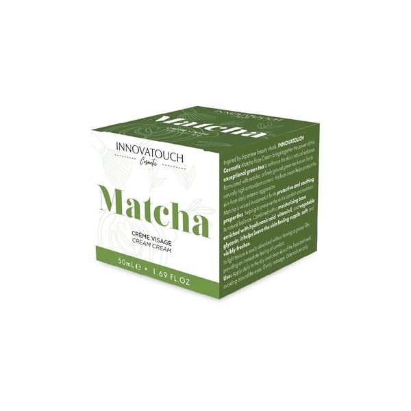 Crème Visage Matcha 50 ml Innovatouch – Hydratation Acide Hyaluronique Antioxydant Thé Vert Japonais Texture Légère Peau Douc