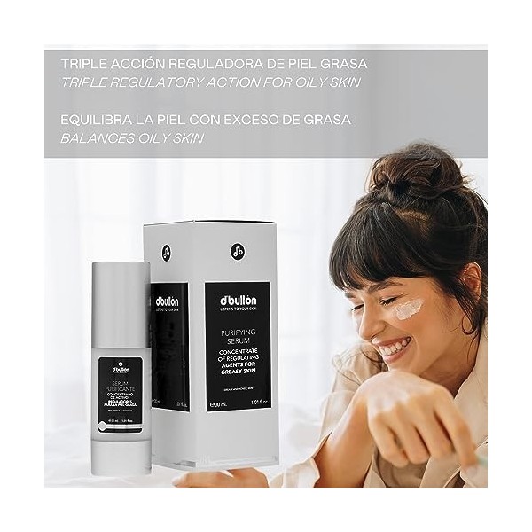 DBullón Sérum facial purifiant, régulateur de graisse, peau grasse, anti-acné, 30 ml