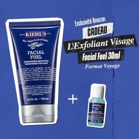 Kiehls, Duo Crème Hydratante Énergisante Facial Fuel 125ml + mini Nettoyant offert, Soin Visage Homme, Revitalise et Hydrate