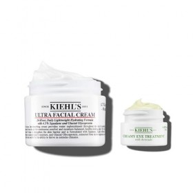 Kiehls. Duo Crème Ultra Facial 50 ml + Crème Creamy Eye Treatment à lAvocat 7 ml. Nourrissante & Légère. Avec Squalane & Gl