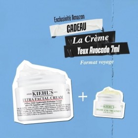 Kiehls. Duo Crème Ultra Facial 50 ml + Crème Creamy Eye Treatment à lAvocat 7 ml. Nourrissante & Légère. Avec Squalane & Gl