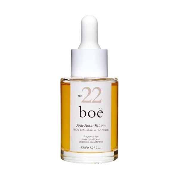 Boë No.22 Sérum anti-acné Glow with Confidence – Soin visage hydratant, apaise, renforce, peau saine et claire, tous types de