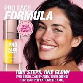 PRO FACE FORMULA Sérum de jour et de nuit - Sérum 2 en 1 pour le visage avec 15 % de vitamine C et 0,3 % de rétinal - Régénér