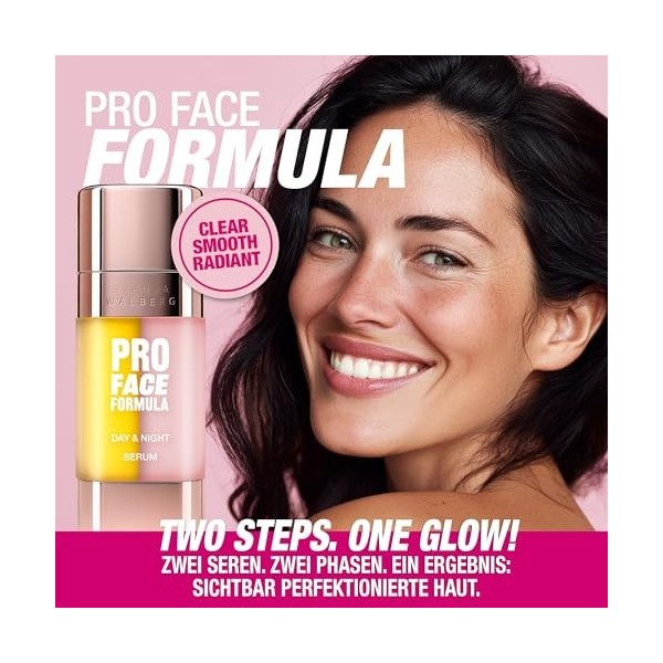 PRO FACE FORMULA Sérum de jour et de nuit - Sérum 2 en 1 pour le visage avec 15 % de vitamine C et 0,3 % de rétinal - Régénér
