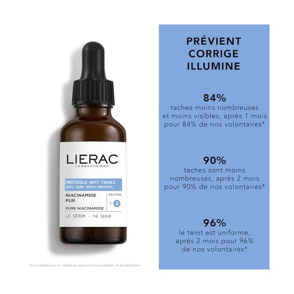Lierac - Protocole Anti-Taches - Sérum Visage 30ml - Soin Correcteur & Préventif des Taches Brunes - Enrichi en Niacinamide P