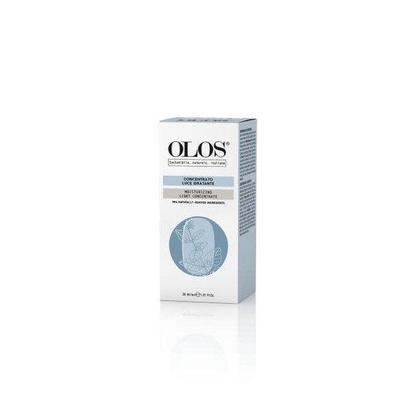 Olos Moisturizing Light Concentrate Serum, 1.01 oz - Facial Moisturizer Serum with Aloe Vera, Sweet Almond Oil - Brightening 