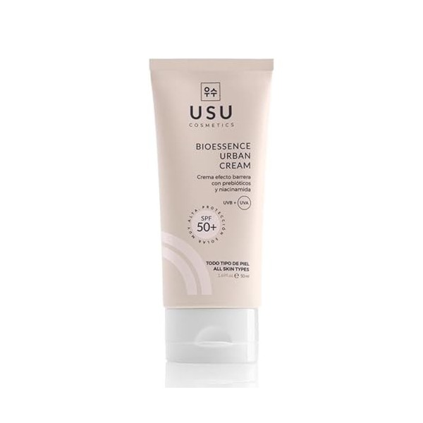 Crème de jour visage - Bioessence Urban Cream - 50 ml - Effet barrière avec prébiotiques et niacinamide - SPF 50+ - Idéale po