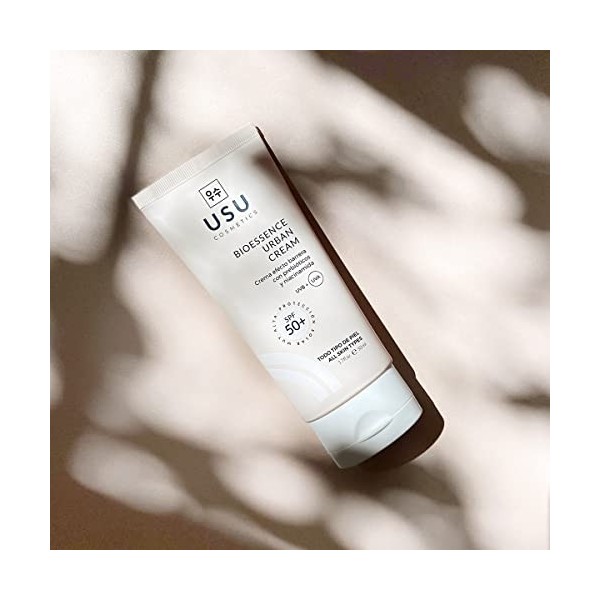 Crème de jour visage - Bioessence Urban Cream - 50 ml - Effet barrière avec prébiotiques et niacinamide - SPF 50+ - Idéale po