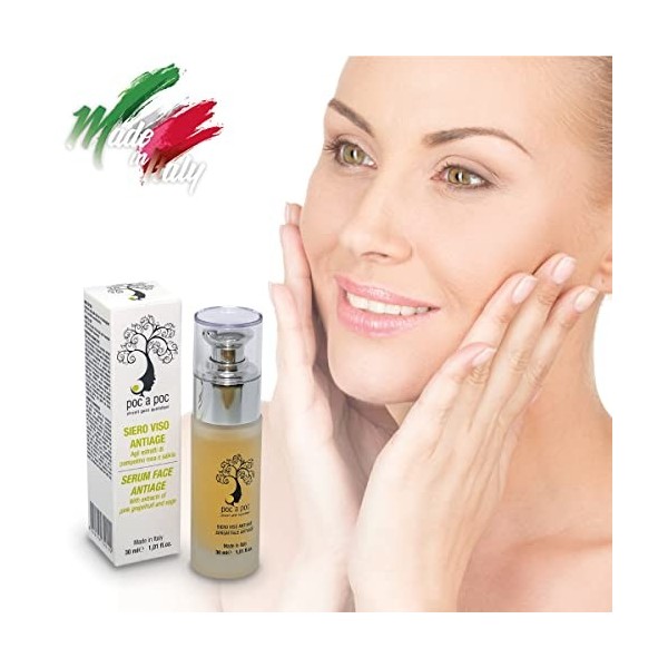 POC A POC - Sérum visage anti-âge, anti-rides pour le visage, avec collagène, acide hyaluronique, hydrolysat de noix verte, p