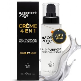 PERCENT AGE Creme Visage Homme. Crème Hydratante pour le Visage des Hommes 100 ml. Crème Anti-Âge pour à lAcide Hyaluronique