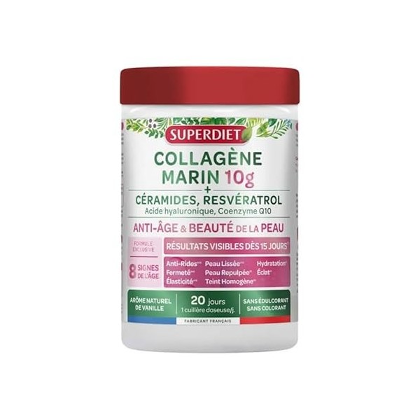 SUPERDIET - COLLAGÈNE MARIN - ANTI-ÂGE & BEAUTÉ DE LA PEAU - Efficacité prouvée sur 8 signes de lâge - Résultats visibles dè