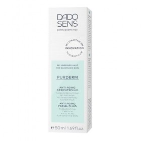 DADO SENS Purderm Fluide anti-âge pour le visage 50 ml – Effet anti-acné et anti-âge, réduit les rides et affine la peau, p