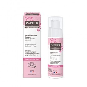 Cattier Sérum apaisant à largile rose pour peaux sensibles, cosmétique naturel, 30 ml