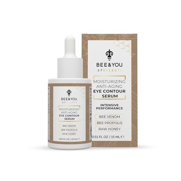 BEE and YOU Anti Aging Natural Face Serum, Dark Spot Remover for Face, Deep Wrinkle Treatment with Bee Venom+Hyaluronic Acid,