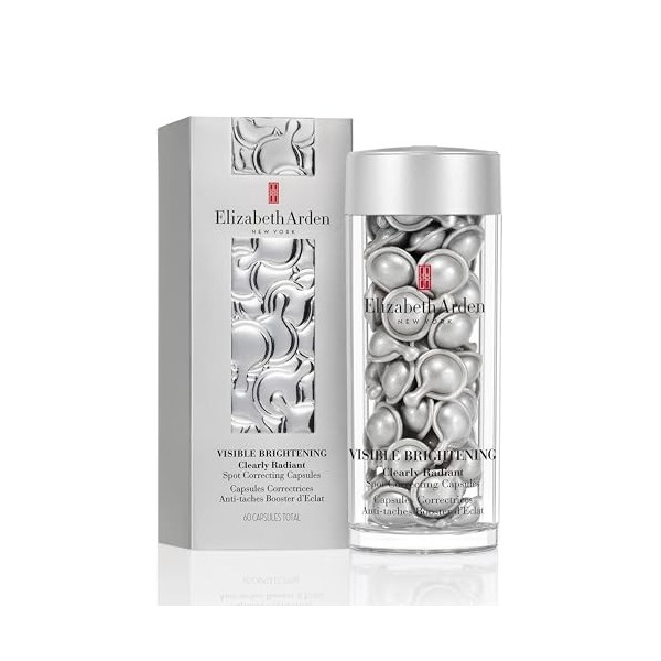 Elizabeth Arden, Visible Brightening Capsules Correctrices Anti-taches Booster d’Éclat, Serum visage, Soin skincare anti tâch...