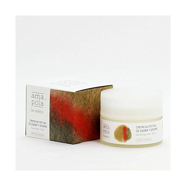 AMAPOLA BIOCOSMETICS - Slow-Cosmetique - Crème Visage Nutritive à lHuile de Jojoba et de Sésame - Hydratation et Nutrition P