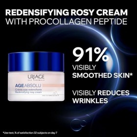 Uriage Age Absolu Crème Anti-Rides - Rétinol, Acide Hyaluronique, Vitamine C & E - Booster Procollagène x6 - Rides, Relâcheme