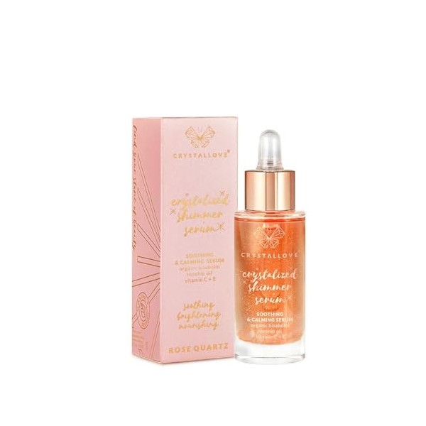 CRYSTALLOVE Sérum visage à laméthyste et au bacchus - Sérum pour toutes les peaux - 30ml - Vitamine E,C - Sérum lissant, écl ...