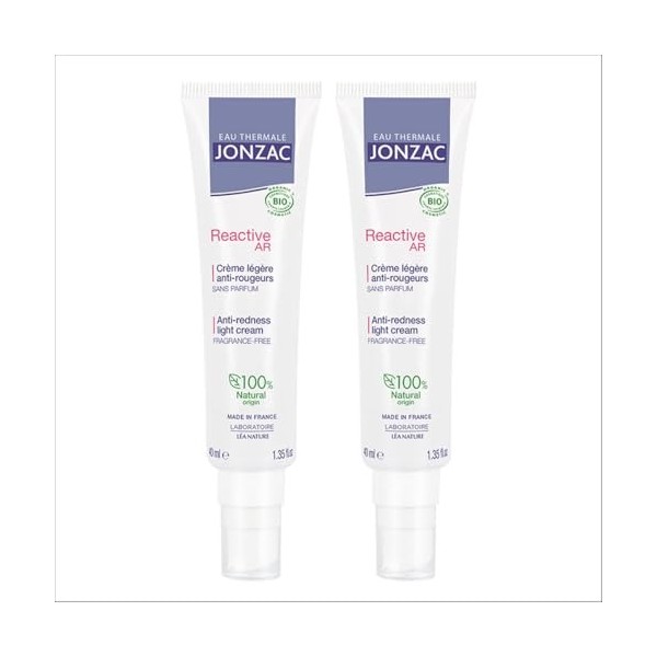 Eau Thermale Jonzac - Soin léger apaisant - Anti Rougeurs - Peaux réactives à intolérantes - Certifié Bio Cosmos Organic - Tu