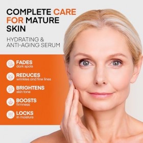 Super Vitamin C Serum for Women Over 70 : niacinamide, Vitamin C, Hyaluronic Acid, Peptides, Vitamin E, Caffeine, Baku0ol, Hy