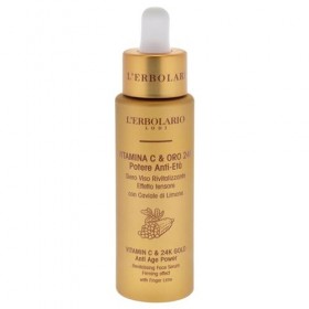 Vitamin C and 24K Gold Anti Age Power Revitalising Face Serum by LErbolario for Unisex - 1 oz Serum