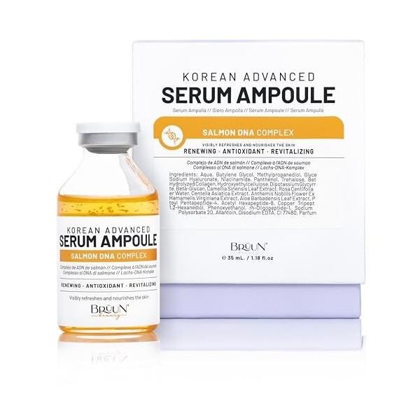 BRÜUN SD - Control Salmon DNA Ampoule - Micro Needling Korean Serum Booster for Face and Body to Use with and without Derma P