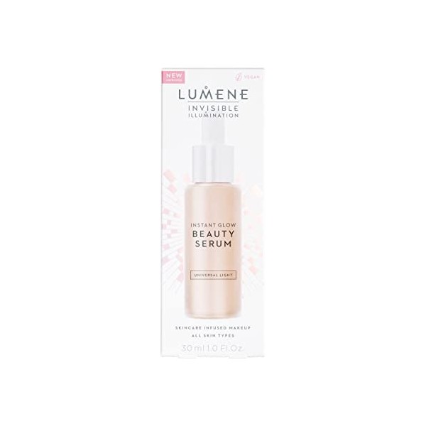 Sérum beauté LUMENE Invisible Illumination Instant Glow | Teinte claire | Maquillage pour le visage et sérum éclaircissant | 