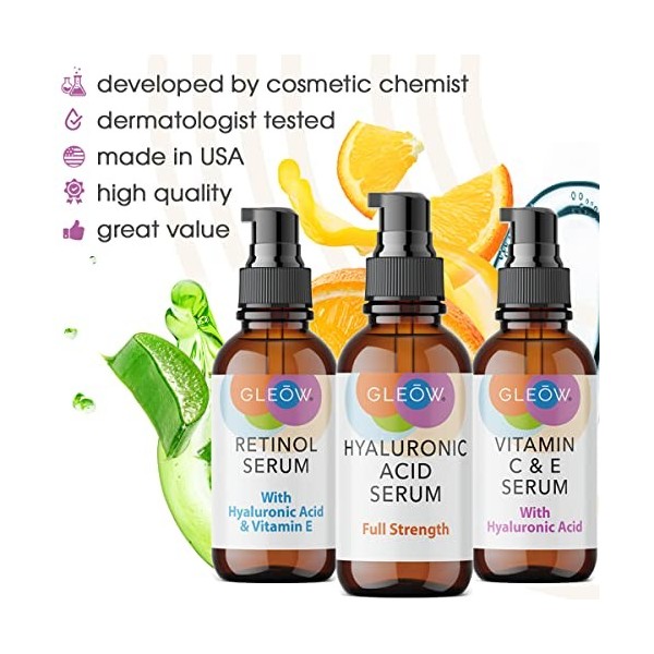 Retinol Serum for Face - Vitamin C Face Serum with Hyaluronic Acid Serum for Face, Vitamin C Serum for Face, Retinol for Face