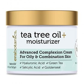 Tea Tree Oil Face Cream - For Oily, Acne Prone Skin 2oz Natural & Organic Facial Moisturizer with 7X Ingredients For Rosacea,