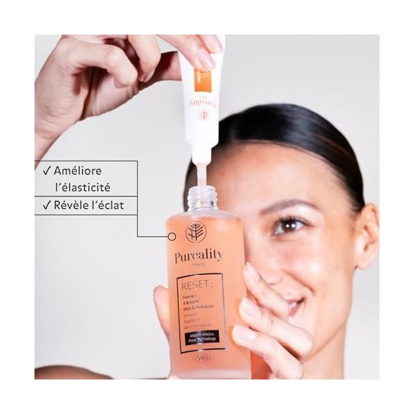 Puréality, Essence Pré-Sérum Reset + Booster Régénérant, Améliore L’élasticité, Révèle L’éclat, Testé Dermatologiquement, 45m...