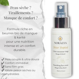 Noralya - Crème Visage Hydratante & Nourrissante - Beurre de Karité & Mangue Bio - Hydratation Intense, Peau Douce & Radieuse