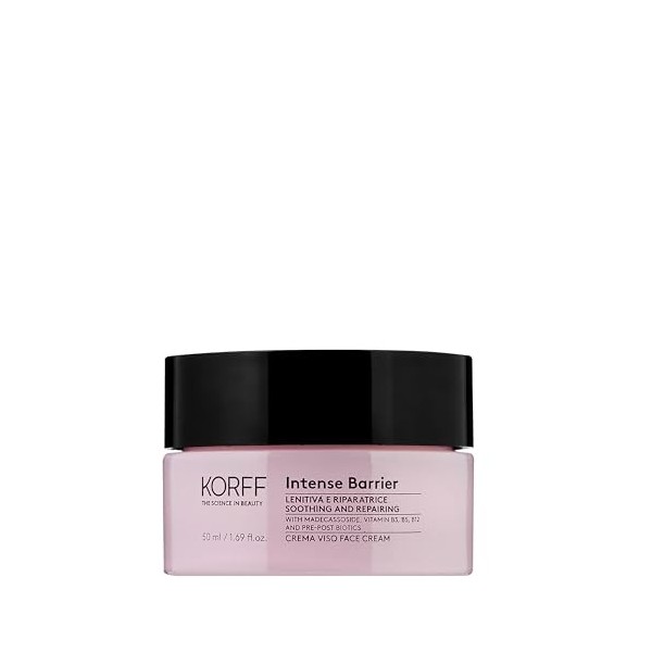 Korff Crème visage Intense Barrier - Crème hydratante apaisante contre les rougeurs pour les peaux sensibles - 50 ml