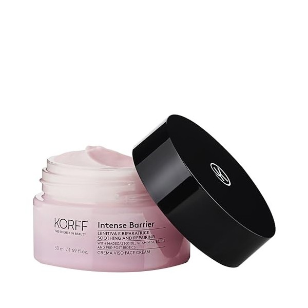 Korff Crème visage Intense Barrier - Crème hydratante apaisante contre les rougeurs pour les peaux sensibles - 50 ml