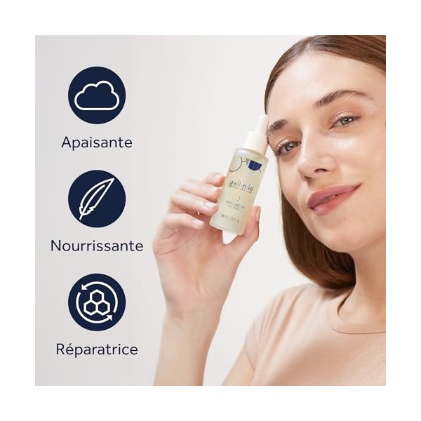 Gallinée - Huile Visage - Huile Visage Nourrissante à lHuile de Jojoba, Huile dAvoine et Vitamine E - Soin pour le visage -