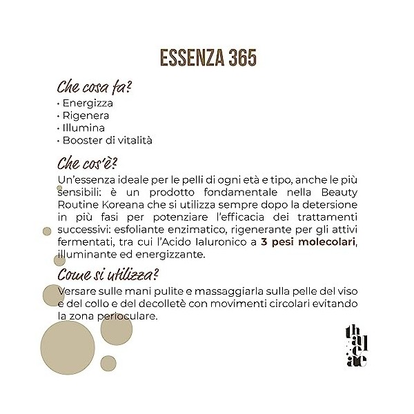 Thaleae ESSENZA 365, Essence visage 100 ml avec fonction énergisante, régénérante, illuminante, tonifiante, idéale pour tous 