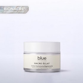 BLUE SKINCARE | Crème Hydratante Régénérante | Nacre Éclat | Hydratation multi-niveaux 48H | Technologie biomimétique renforç