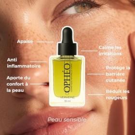 OPHÉO – Huile Visage Verveine Apaisante – Peaux Sensibles & Fragilisées – Soin Apaisant & Protecteur au Macérat de Verveine C