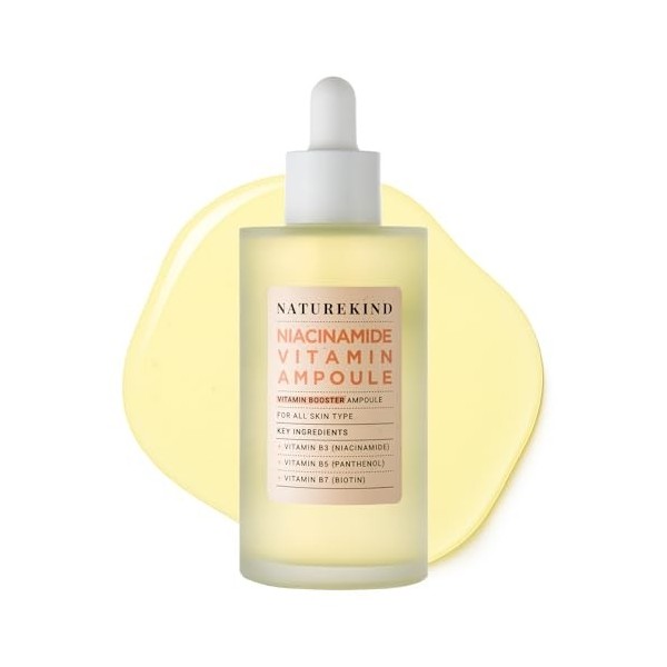 NATUREKIND Ampoule à la niacinamide et à la vitamine- Sérum concentré à 20 000 ppm de vitamine B3, panthénol, Hydratant, Tein