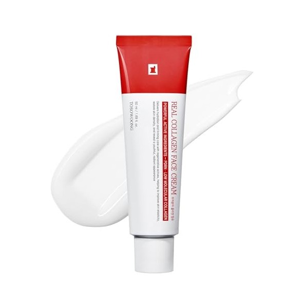 TOSOWOONG Crème Visage au Collagène Réel, Crème Hydratante et Raffermissante au Collagène et Acide Hyaluronique, Soin pour le