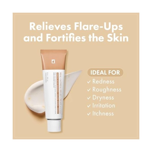 TOSOWOONG Crème apaisante à l’avoine véritable, Hydratant quotidien pour le visage, soin réparateur et nourrissant, Avoine co