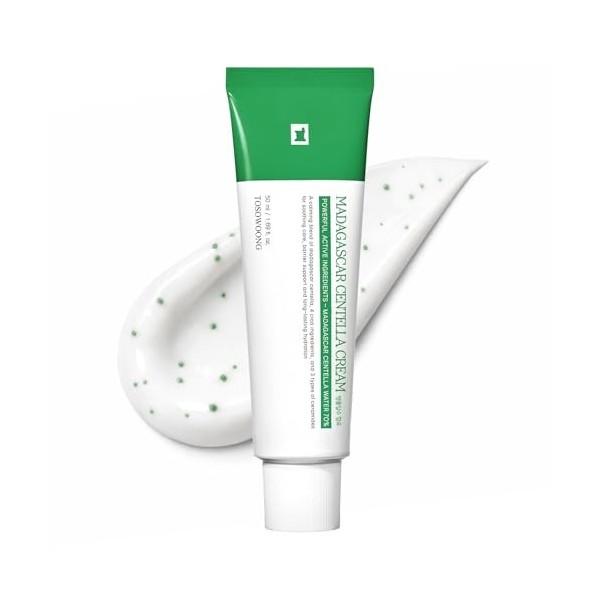 TOSOWOONG Crème à la Centella de Madagascar, 706 580 ppm de Centella asiatica, Hydratation longue durée, Soin doux et renforc